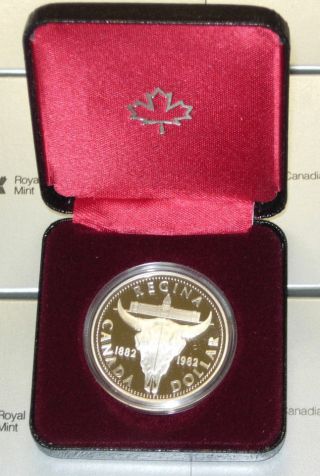 Canada 1882 - 1982 Regina Centennial Proof Silver Dollar In Case photo