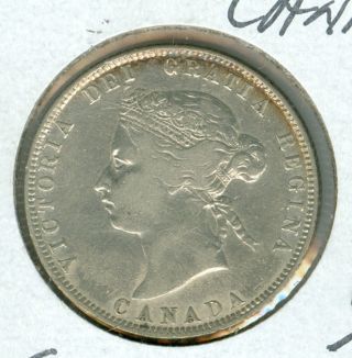 1874 - H Canada 25 Cents Very Fine. photo
