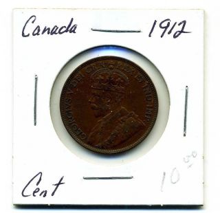 Canada Large Cent 1912,  Xf+ photo