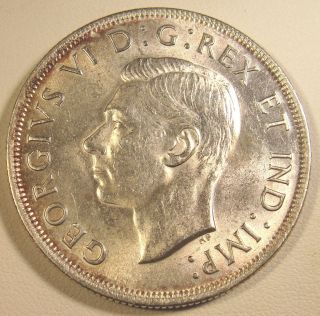 1937 Dhp,  S$1 Canada Dollar,  Silver Dollar,  Details & Luster,  5011 photo