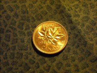 Canada 1964 Elizabeth Maple Leaf Cent Canadian Bronze Copper Penny Bullion photo