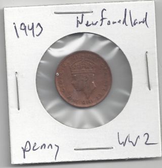 1943 Newfoundland Penny.  Very - World War 2 Coin photo