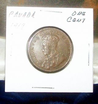 Km 21 1919 Canada Large Bronze 1 Cent Penny George V Look&bid/buy Now photo