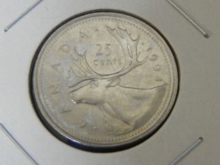 1994 Ms Unc Canadian Canada Caribou Quarter Twenty Five 25 Cent photo