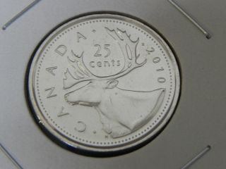 2010 Ms Unc Canadian Canada Caribou Quarter Twenty Five 25 Cent photo