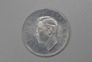 King George V1 Canada 5 Cents 1951 Nickel Au photo