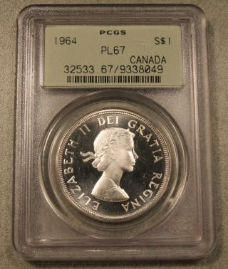 1964 Canada Silver Dollar Pl67 Pcgs Ogh Heavy Cameo - High - End Registry Coin photo