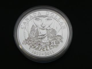 2011 Silver Bu Canadian 100th Anniversary Of Parks Canada $1 One Dollar photo