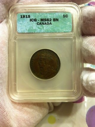 1915 Large Cent Icg - Ms62 Bn Canada photo