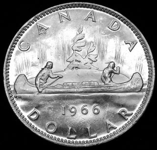 1966 Canadian Silver Dollar.  600 Actual Silver Weight As Pictured S&h H556 photo