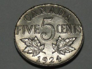 1924 Canadian Nickel (au++ - Bu) 6170a photo