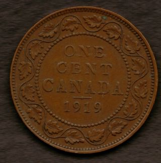 1919 Canada Large One Cent Penny 1¢ George V Ab211 photo