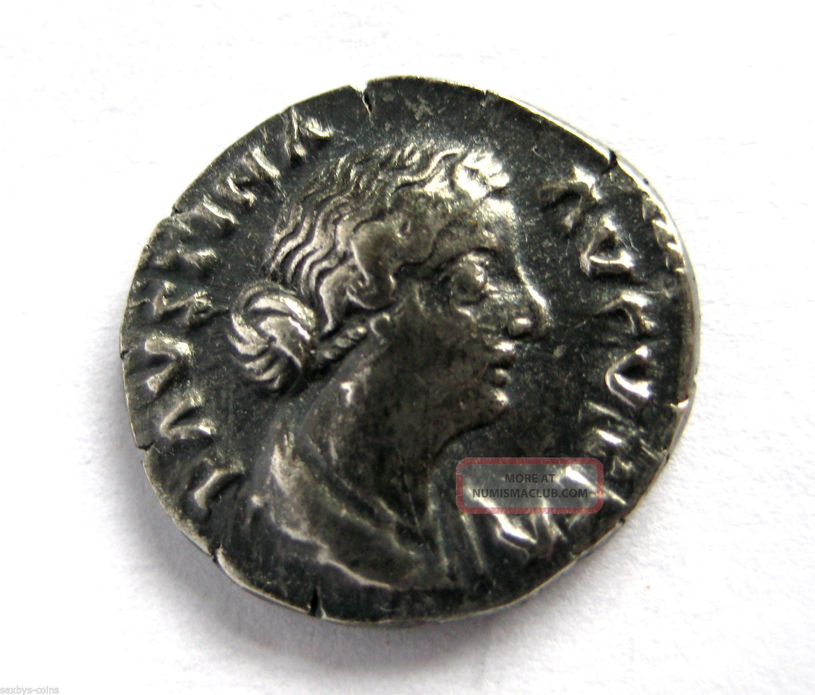 145 A.  D British Found Faustina Ii Roman Period Imperial Silver Denarius Coin.  Vf Coins: Ancient photo