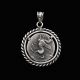 Handmade Sterling Bezel Frame An Ancient Greek Corinth Motif Pendant Coins: Ancient photo 2