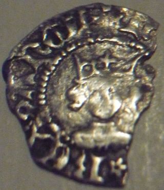 1422 - 1461 England Henry 6th Hammered Silver 1/2 Penny - Calais - Rosettes photo