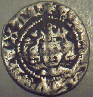 1327 - 1377 England Edward Iii Hammered Silver 1/2 Half Penny - London photo