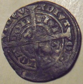 1351 - 1352 England Edward Iii Hammered Silver Half 1/2 Groat - Pre - Treaty photo