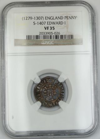 1279 - 1307 England Long Cross Penny Coin S - 1407 Edward I Ngc Vf - 35 Akr photo