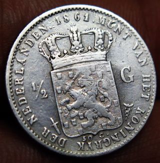 1861 - Netherlands - 1/2 Gulden photo