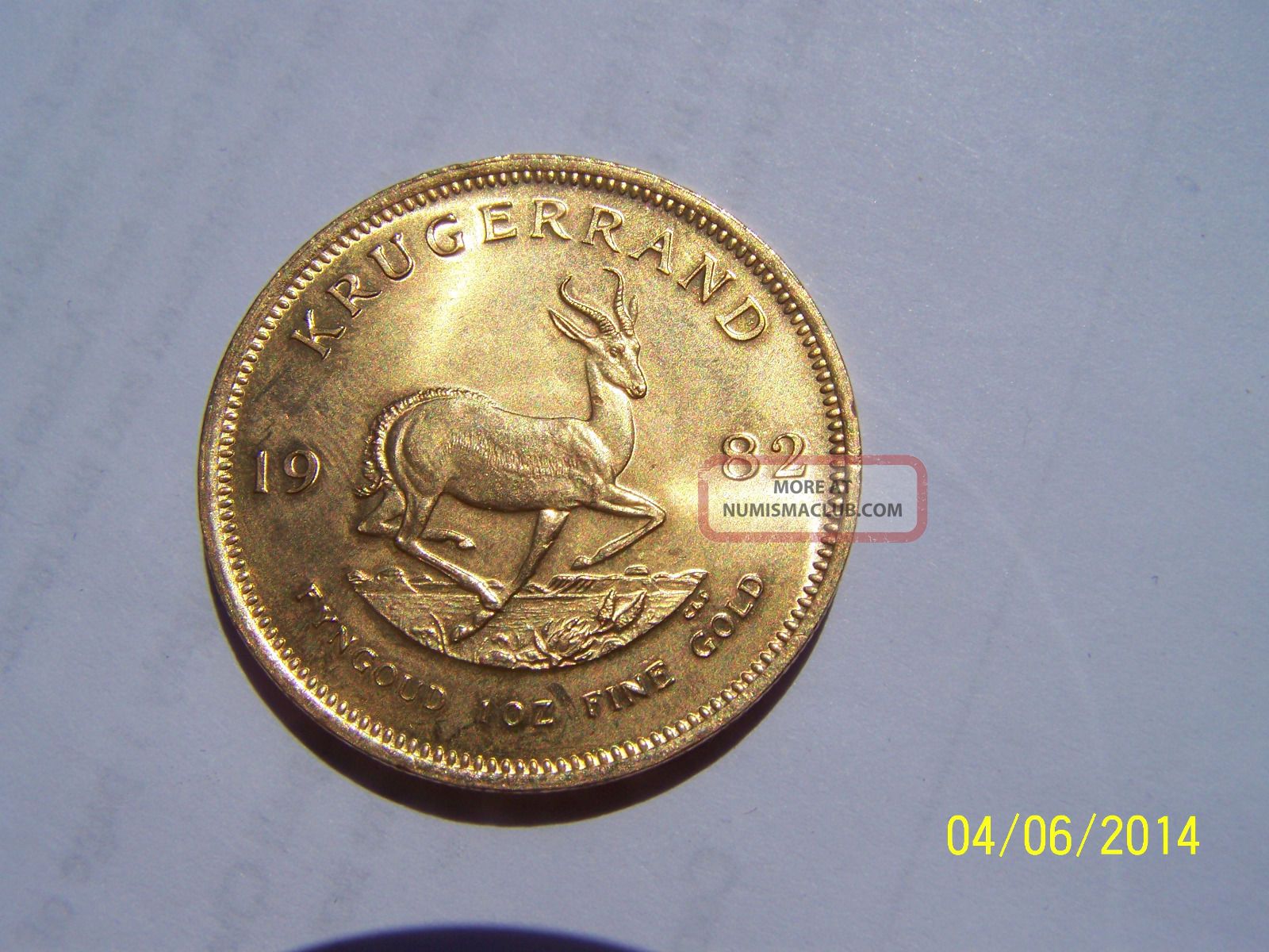 1982 krugerrand south africa fyngoud 1 oz fine gold coin uncertified 