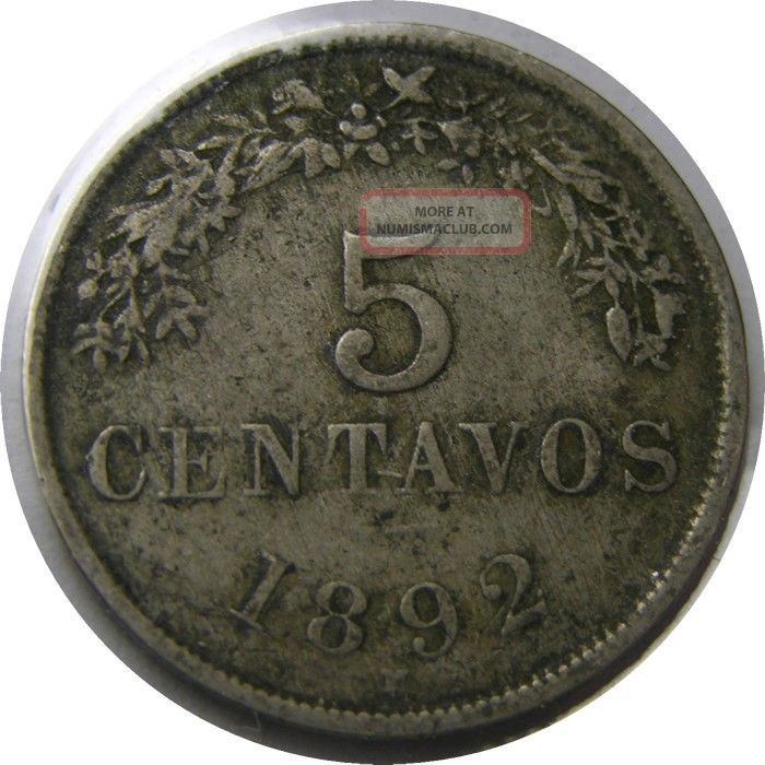 Elf Bolivia 5 Centavos 1892 H Llama South America photo