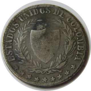 Elf Colombia Gran Colombia 2 Decimos 1867 Silver photo