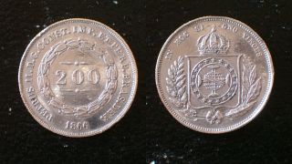 Brazil / 200 Reis - 1866 / Silver Coin photo