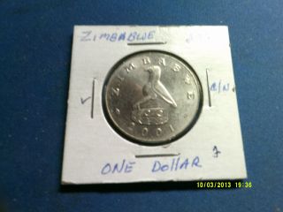 Zimbabwe 1 Dollar C/n 2001 Km5a Unc. photo