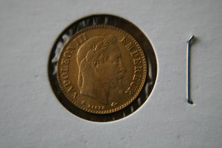 France 1864 - A Gold Coin 10 Francs - Emperor Napoleon Iii photo