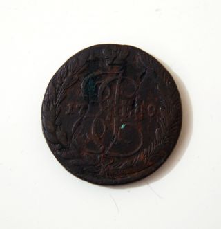 5 Kopeks 1769 Ekaterina Ii Russia Coin Antique Copper photo