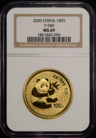 2000 China,  People ' S Republic Gold 100 Yuan Panda Ngc Ms69 photo
