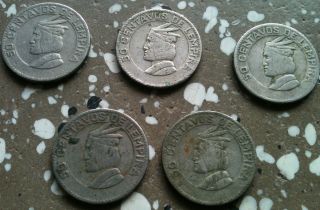 5 Honduras Coin Of 50 Cents Lempira. photo