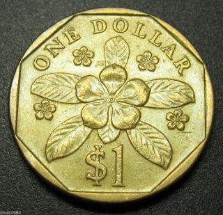Singapore 1 Dollar Coin 1995 Km 103 Flower (a1) photo