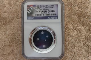 Australian 2012 $5 Crux Southern Sky Pf - 70 Ultra Cameo Ngc Early Releases photo