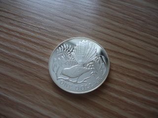 Zealand: 1980 Fantail Bird,  Silver Proof $1 Coin,  Rare Series photo