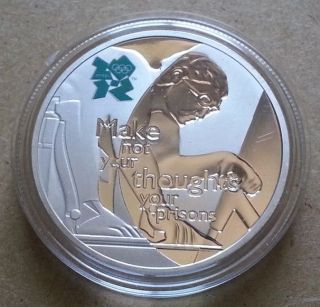 2009 Uk £5 Uncirculated Coin With Color Olympic 2012 Logo. . . . . . . photo