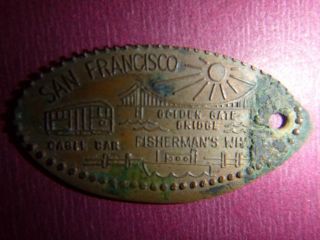 San Francisco - Cable Car - Golden Gate - Fisherman ' S Wharf - Smashed Elongated Penny photo