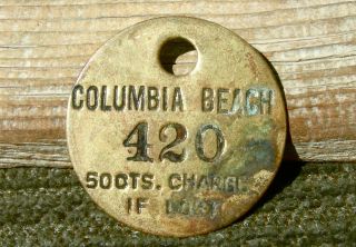 1900s Columbia Beach Washington Wa (island Co Clinton - Mukilteo) Old Brass Check photo
