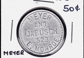 Uncataloged Meyer & Jabusch Chicago,  Illinois 50 Cents Merchant Token photo