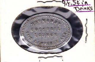 Uncat.  Normany Cocktail Lounge Chicago,  Illinois 5 Cents Drink Token photo
