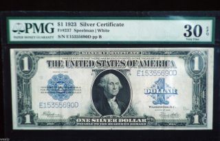 Paper Money - $1 - Silver Certificate - Rare - Pmg - Horse Blanket - Large Note - photo