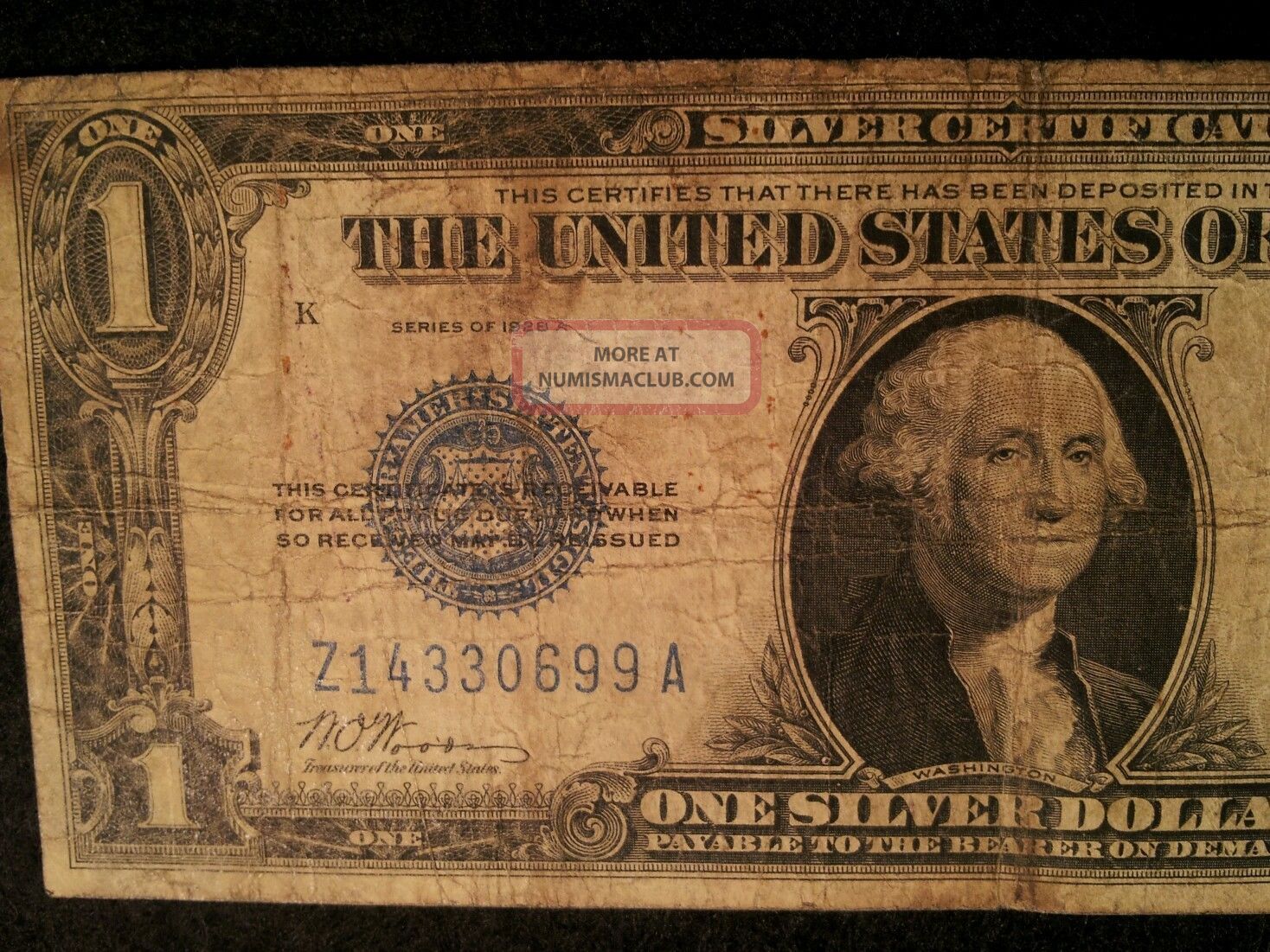 1 One Dollar Us Silver Certificate 1928a Woods Mellon Fr 1601 Circulated