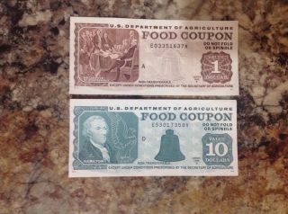 Real $1,  $10 Usda Food Stamp Coupons photo