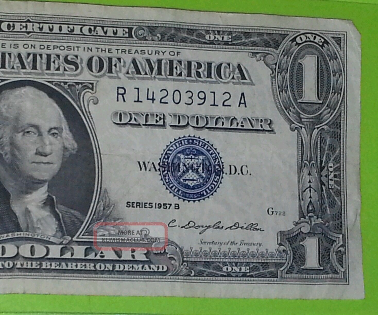One Dollar Silver Certificate 1957b Blue Seal Circulated R14203912a