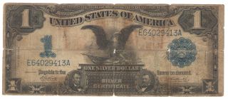 Series 1899 Black Eagle Large Size $1 Silver Certificate Note Circulated Fr 232 photo