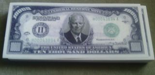 Eisenhower Dollars.  $10,  000 Bill 2004 Series (novelty 20pk) photo