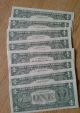 8 Uncirculated Consecutive 1969 D $1 Dollar Bill Small Size Notes photo 1