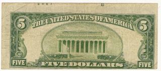+scarce+ 1950 Note Frn $5 Bill Printing Error W/margin Treasury Marks photo