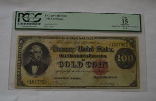 Fr.  1209 Pcgs $100 1882 Large Size Gold Certificate Fine photo