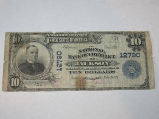 $10 1902 Jackson Tennessee Tn National Currency Bank Note Bill Ch.  12790 photo
